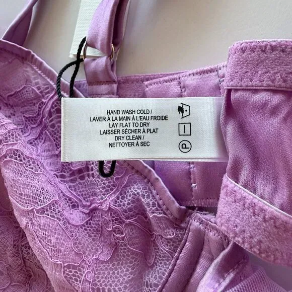 NWT Fleur du Mal Magnolia Lace Unlined Demi Bra in Lilac Purple Size 38F - Picture 14 of 14